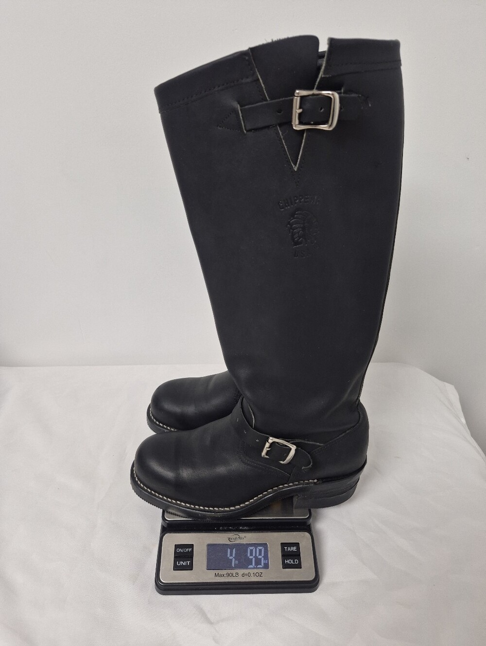 NWOT Vintage Chippewa Tall Black Leather Steel Toe Engineer Biker Boots sz 6.5D - Picture 13 of 13